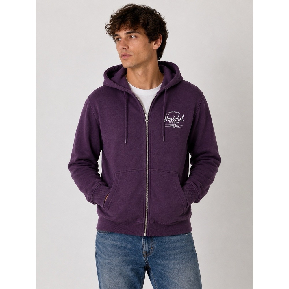 Herschel Supply Co Full Zip Hoodie Sweatshirt Small Purple Streetwear Casual